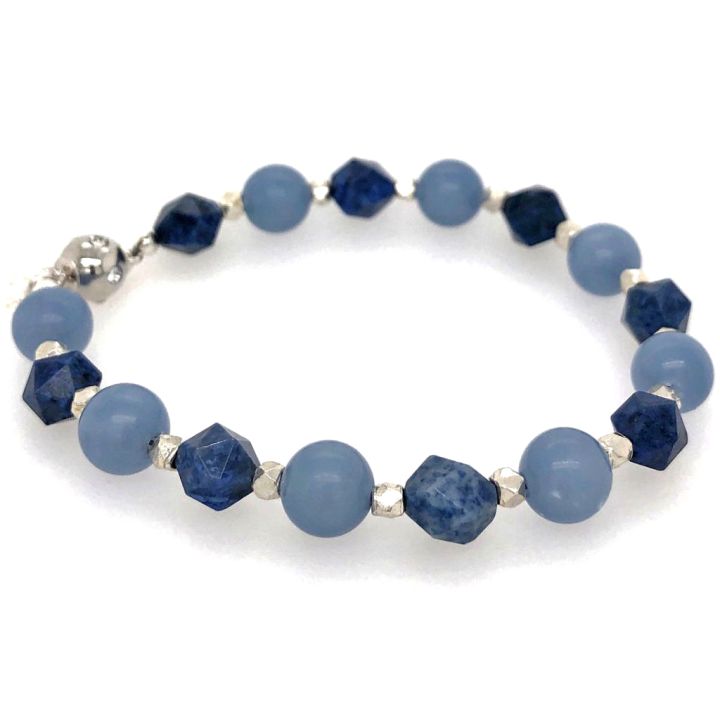 Sunset Dumortierite & Blue Angelite Bracelet