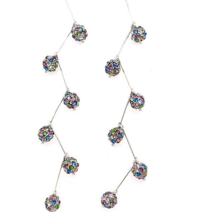 Multi-Color Swarovski Crystal Ball Chandelier Earrings