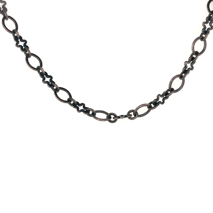 Copper Wire Wrapped Manzanita & Lapis Pendant Necklace Chain