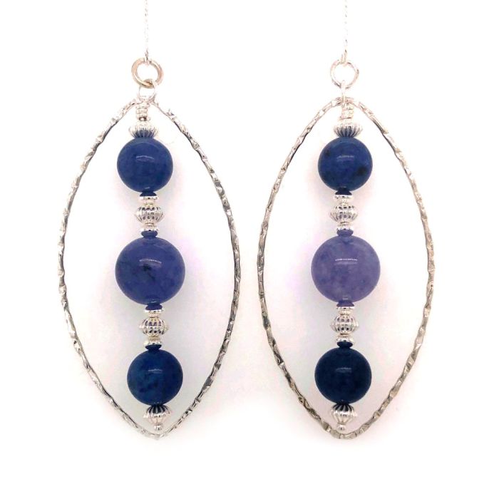 Tanzanite Quartz and Dumortierite Earrings