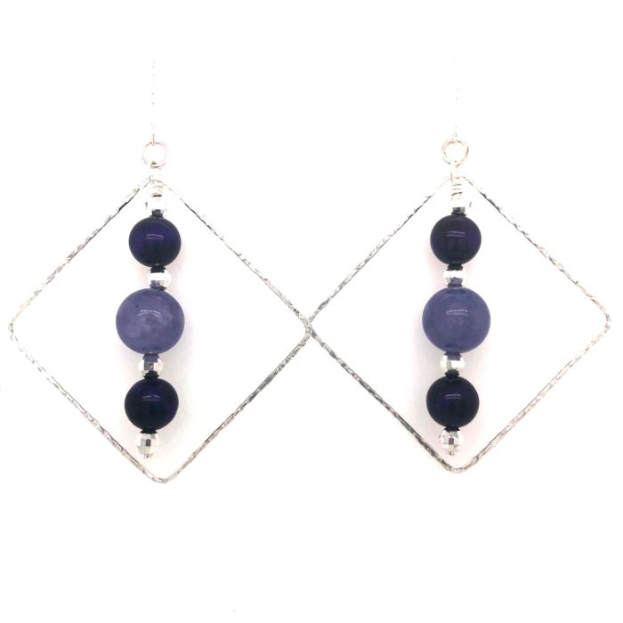 Tanzanite Quartz & Purple Tiger Eye Earrings
