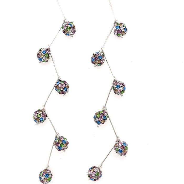 Multi-color Swarovski Crystal Ball Chandelier Earrings