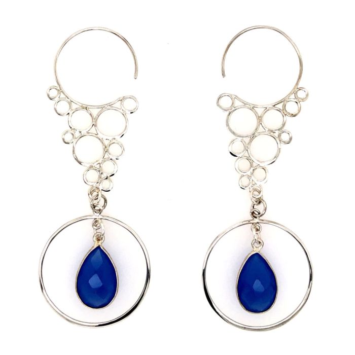 Sterling Silver Cascading Circles Hook Earrings